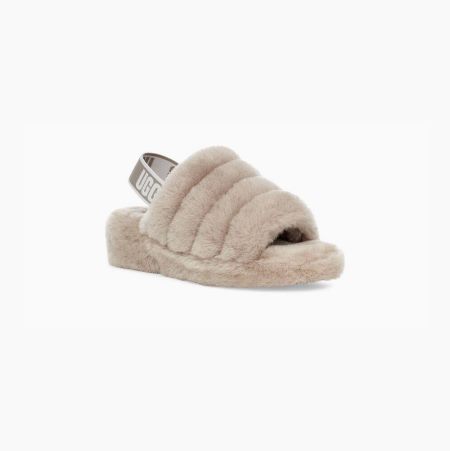 UGG Fluff Yeah Beige Slides for Women (XWBR65392)